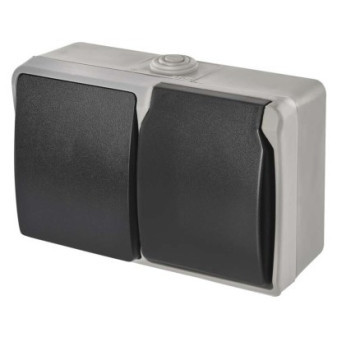 Combination plug switch No.6 wall mounted IP44 French