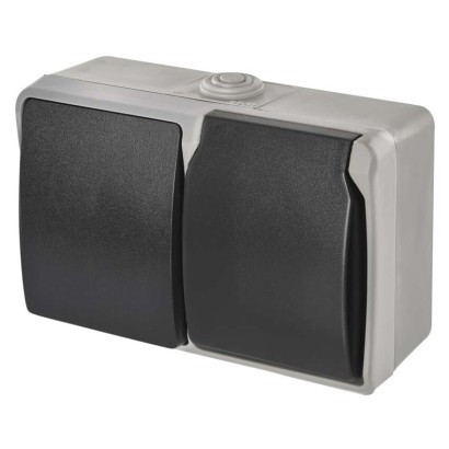 Combination plug switch No.6 wall mounted IP44 French