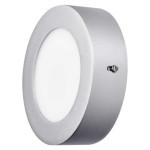LED luminaire PROFI, round, silver, 6W neutral white