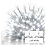 Standardowy łańcuch LED migający - sople, 2,5 m, zewnętrzny, zimny biały