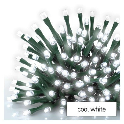 LED Christmas chain, 8 m, indoor and outdoor, cold white, timer