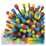 LED Christmas cherry chain - balls, 20 m, indoor and outdoor, multicolor, timer