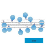 LED light cherry chain - balls 2,5 cm, 4 m, indoor and outdoor, blue, timer