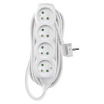 Extension cable 5 m / 4 sockets / white / PVC / 1 mm2