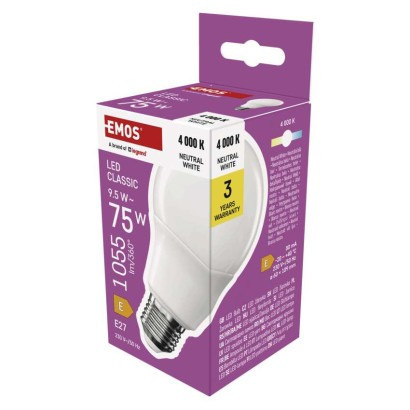 LED bulb Classic A60 / E27 / 9,5 W (75 W) / 1055 lm / neutral white