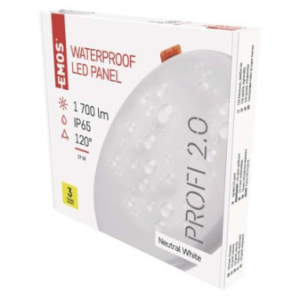 Oprawa do wbudowania LED VIXXO, okrągła, biała, 19W neutr. b., IP65