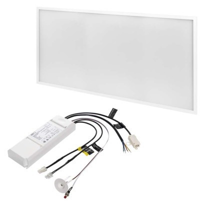 LED panel 30 × 60, obdĺžnikový zapustený biely, 18W neutrálna biela, núdzový
