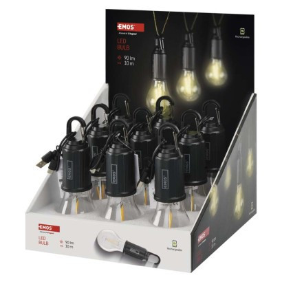Żarówka LED z zasilaczem USB, 9 sztuk, pudełko ekspozycyjne