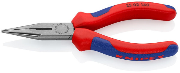 2502140 KNIPEX pliers, half-round with blades, two-component handles, length 140mm