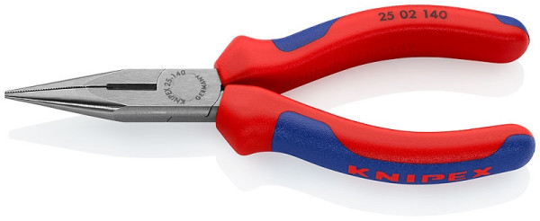 2502140 KNIPEX Zange, halbrund mit Klingen, Zwei-Komponenten-Griffe, Länge 140mm