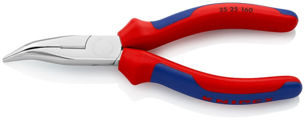 2525160 KNIPEX pliers, half-round with blades, chrome-plated, two-component handles, length 160mm