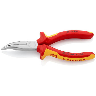 2526160 Kliešte KNIPEX s polkruhovými čepeľami do 1kV, pochrómované, dvojzložkové rukoväte, D = 160 mm