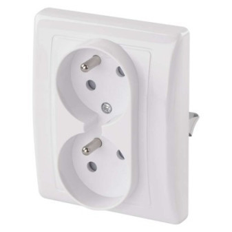 Double socket, white