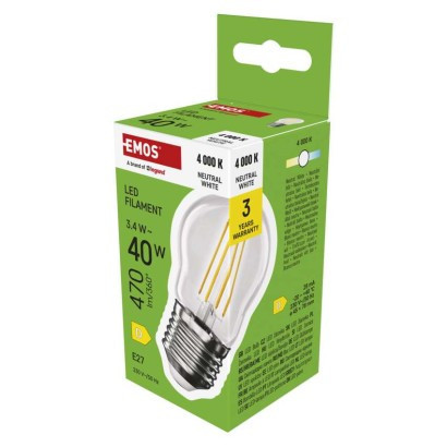 LED bulb Filament Mini Globe / E27 / 3,4 W (40 W) / 470 lm / neutral white
