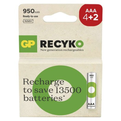 Rechargeable batteries GP ReCyko 950 AAA (HR03), 4 2 pcs