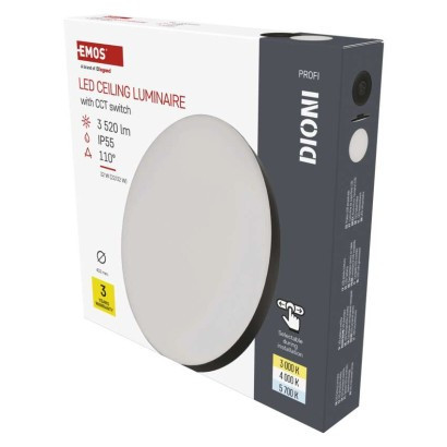 LED-Leuchte DIONI rund, schwarz, 32W, mit CCT-Wechsel
