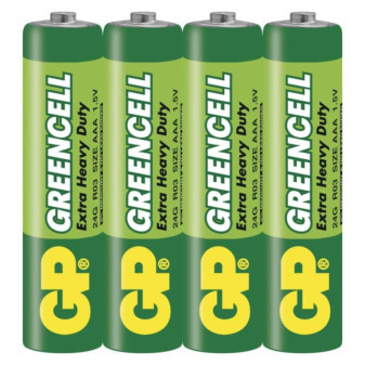 Zinkové vzduchové batérie GP Greencell AAA (R03), 4 ks