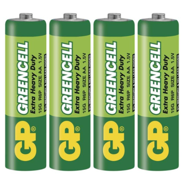 GP Greencell AA (R6) Zinc Air Batteries, 4 pcs