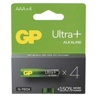 Alkalické batérie GP Ultra Plus AAA (LR03), 4 ks