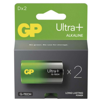 Alkalická batéria GP Ultra Plus D (LR20), 2 ks