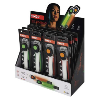LED-Armband, 10 lm, 2× CR2032, 16 Stück, Display-Box