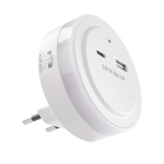 LED-Nachtlicht P3323 mit Lichtsensor für Steckdose