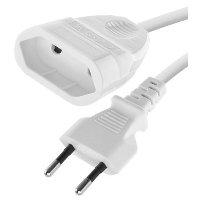 Dvojvodičový plávajúci kábel 1,5 m / 1 zásuvka / biela / PVC / 0,75 mm2