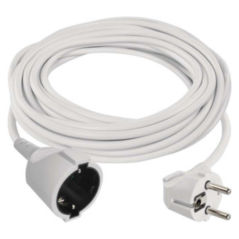 Przedłużacz 10 m / 1 gniazdo / biały / PVC / 1,5 mm2