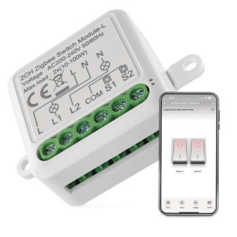 GoSmart Schaltmodul IP-2104SZ, ZigBee, 2-Kanal (benötigt keine N-Leitung)