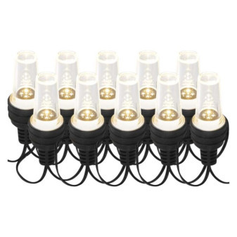 LED light chain - 10x party bulbs, 4,5 m, indoor and outdoor, cool white