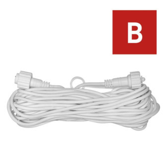 Extension cable for connecting chains Profi white, 10 m, outdoor and indoor