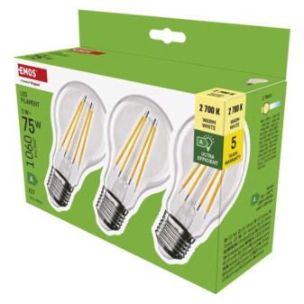 LED žiarovka A60 A CLASS/ E27 / 5 W (75 W) / 1 060 lm / teplá biela