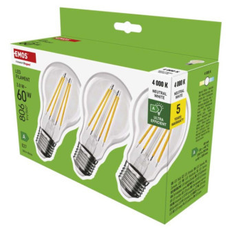 LED žiarovka A60 A CLASS/ E27 / 3,8 W (60 W) / 806 lm / neutrálna biela