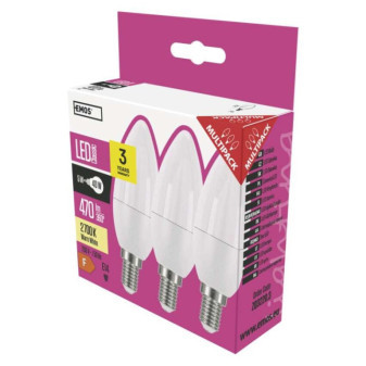 LED žiarovka Classic candle / E14 / 5 W (40 W) / 470 lm / teplá biela