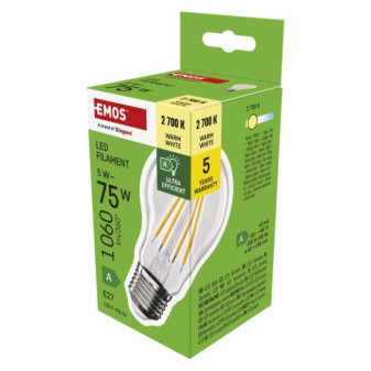 LED žiarovka A60 A CLASS/ E27 / 5 W (75 W) / 1 060 lm / teplá biela