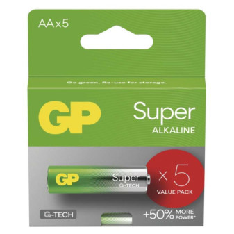 GP Super AA alkaline batteries (LR6), 5 pcs