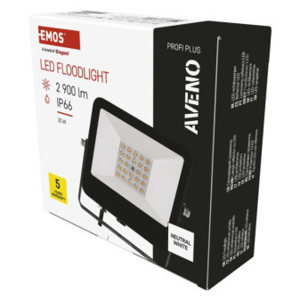 LED reflektor AVENO 20W, čierny, neutrálna biela