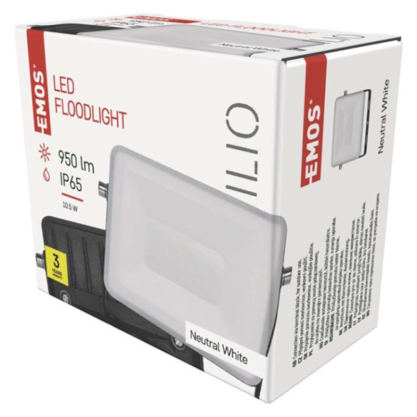 LED spotlight ILIO 10,5W, black, neutral white