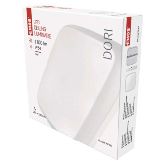 LED-Leuchte Dori, quadratisch weiß 18W neut.b.,IP54