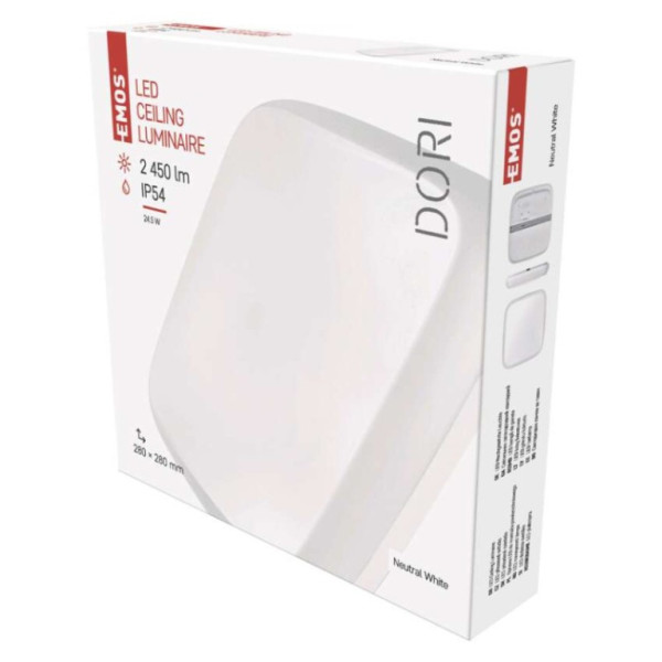 LED luminaire Dori, square white 24,5W n.b.,IP54