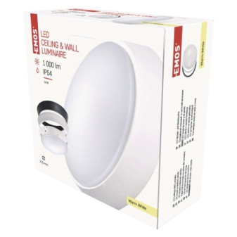 LED svietidlo ZURI, okrúhle čierne/biele 14W teplá biela