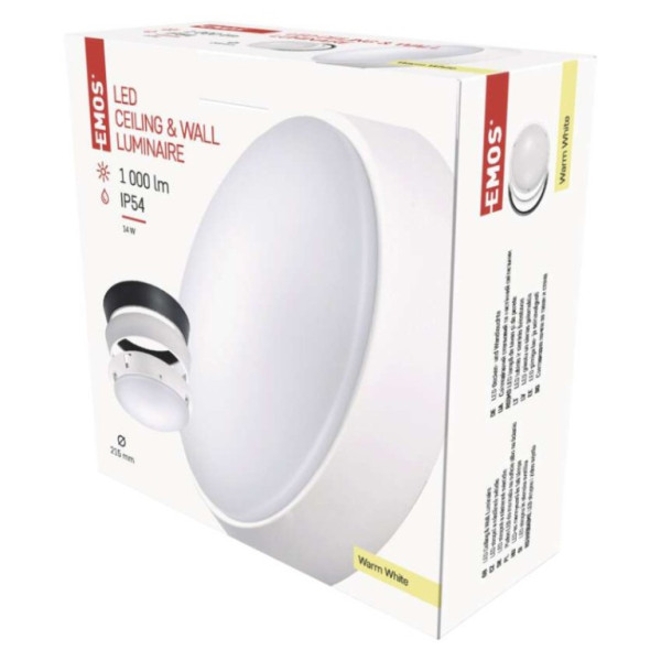 LED luminaire ZURI, round black/white 14W warm white