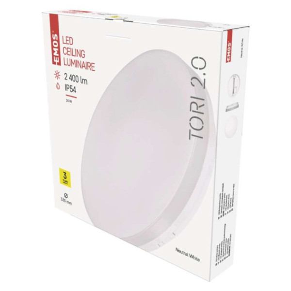 LED luminaire TORI, round white 24W neutral white, IP54