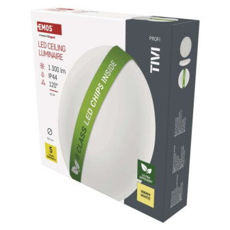 LED luminaire TIVI, B CLASS, round white 8,6W, IP44, warm white
