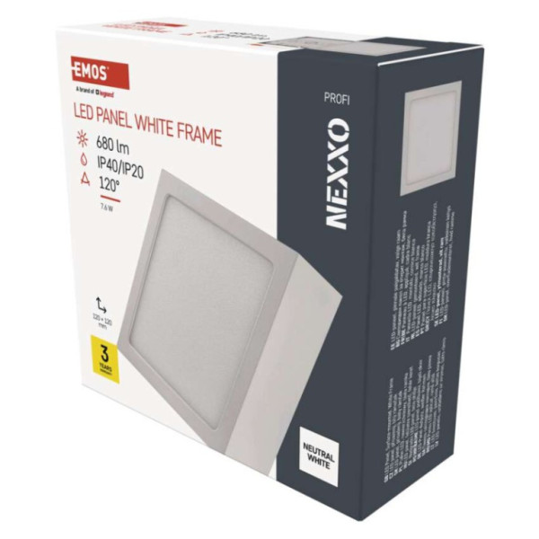 LED luminaire NEXXO, square, white, 7,6W, neutral white