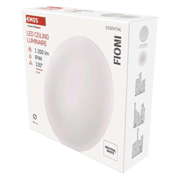 LED luminaire FIONI, round white 12W neutral white, IP44