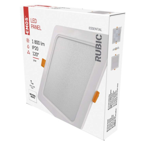 LED-Einbauleuchte RUBIC, quadratisch, 18W neutralweiß