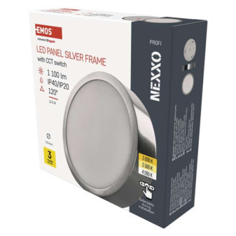 LED-Leuchte NEXXO, rund, silber, 12,5W, mit CCT-Wechsel
