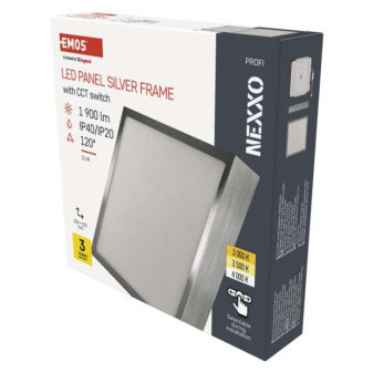 LED-Leuchte NEXXO, quadratisch, silber, 21W, mit CCT-Wechsel