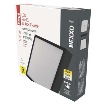 LED-Leuchte NEXXO, quadratisch, schwarz, 21W, mit CCT-Wechsel